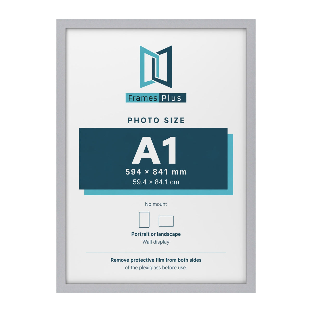 Silver picture frame for an A1 photo