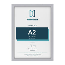 Silver picture frame for an A2 photo