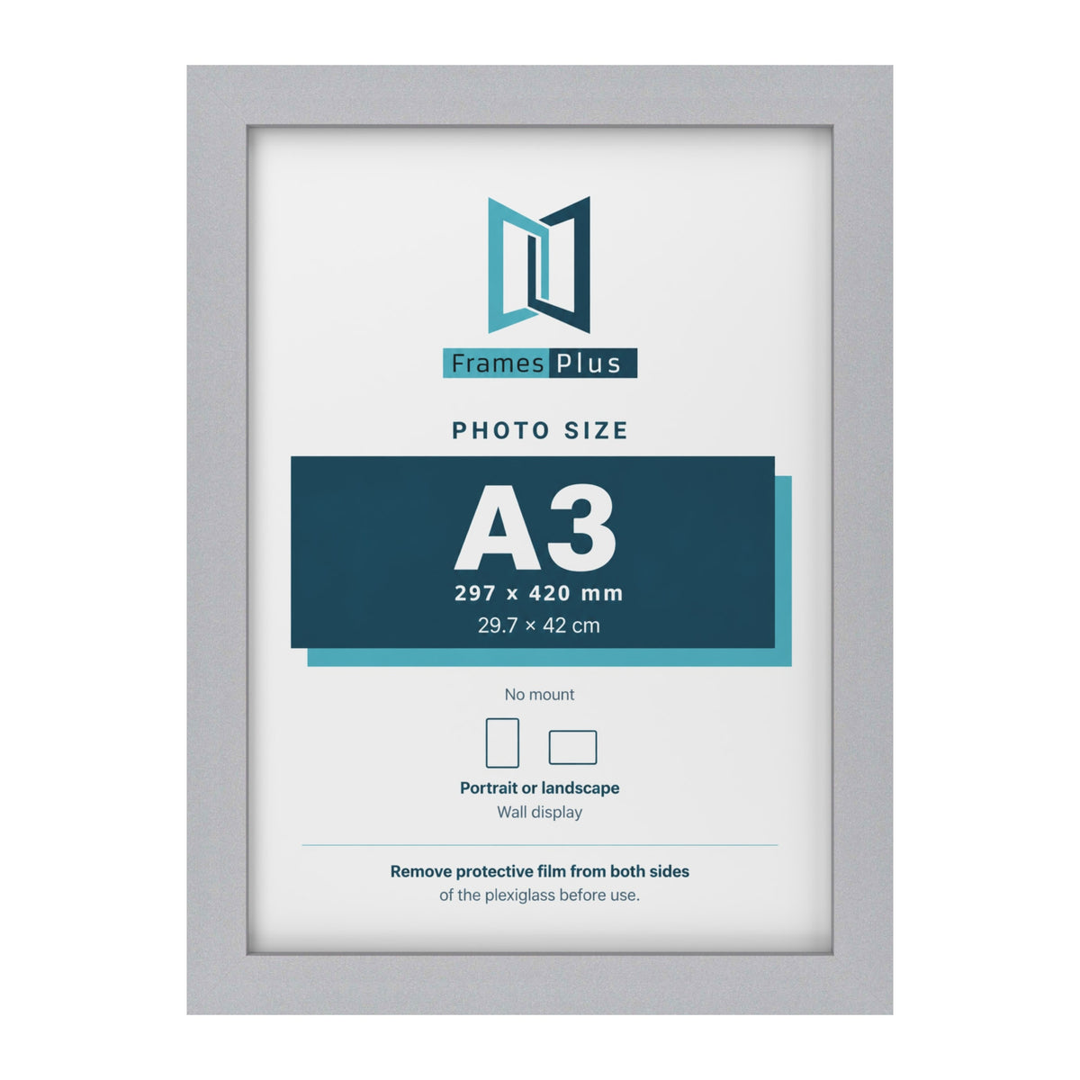 Silver picture frame for an A3 photo