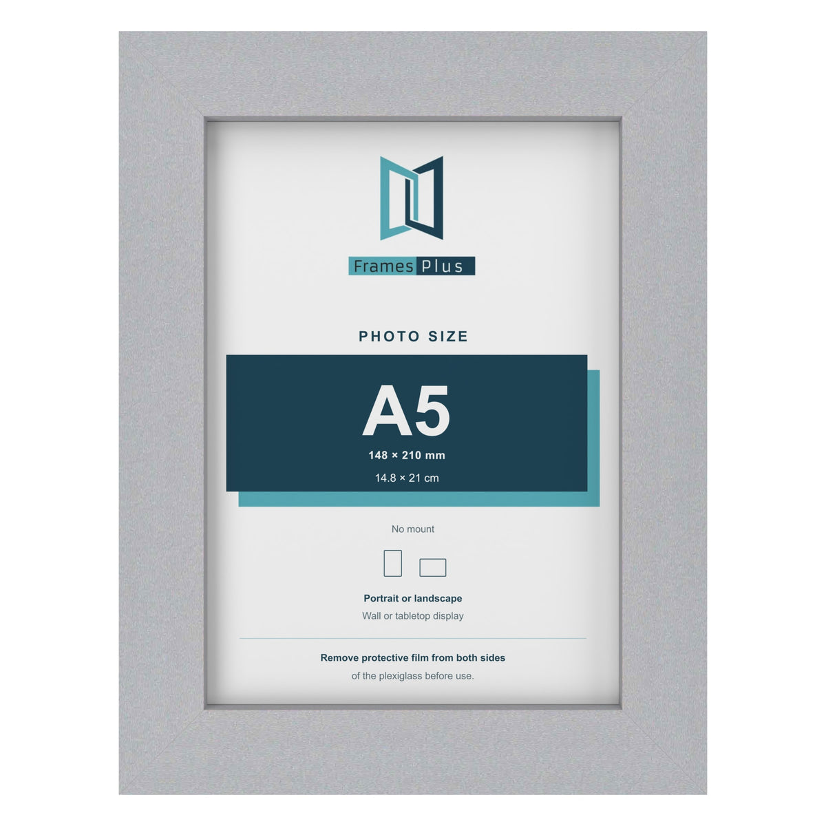 Silver picture frame for an A5 photo