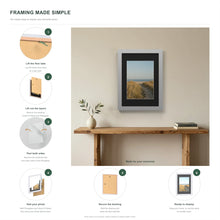 How to put a photo in a Silver frame with a black mount in six steps