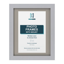 Silver picture frame with a Dawn Grey mount