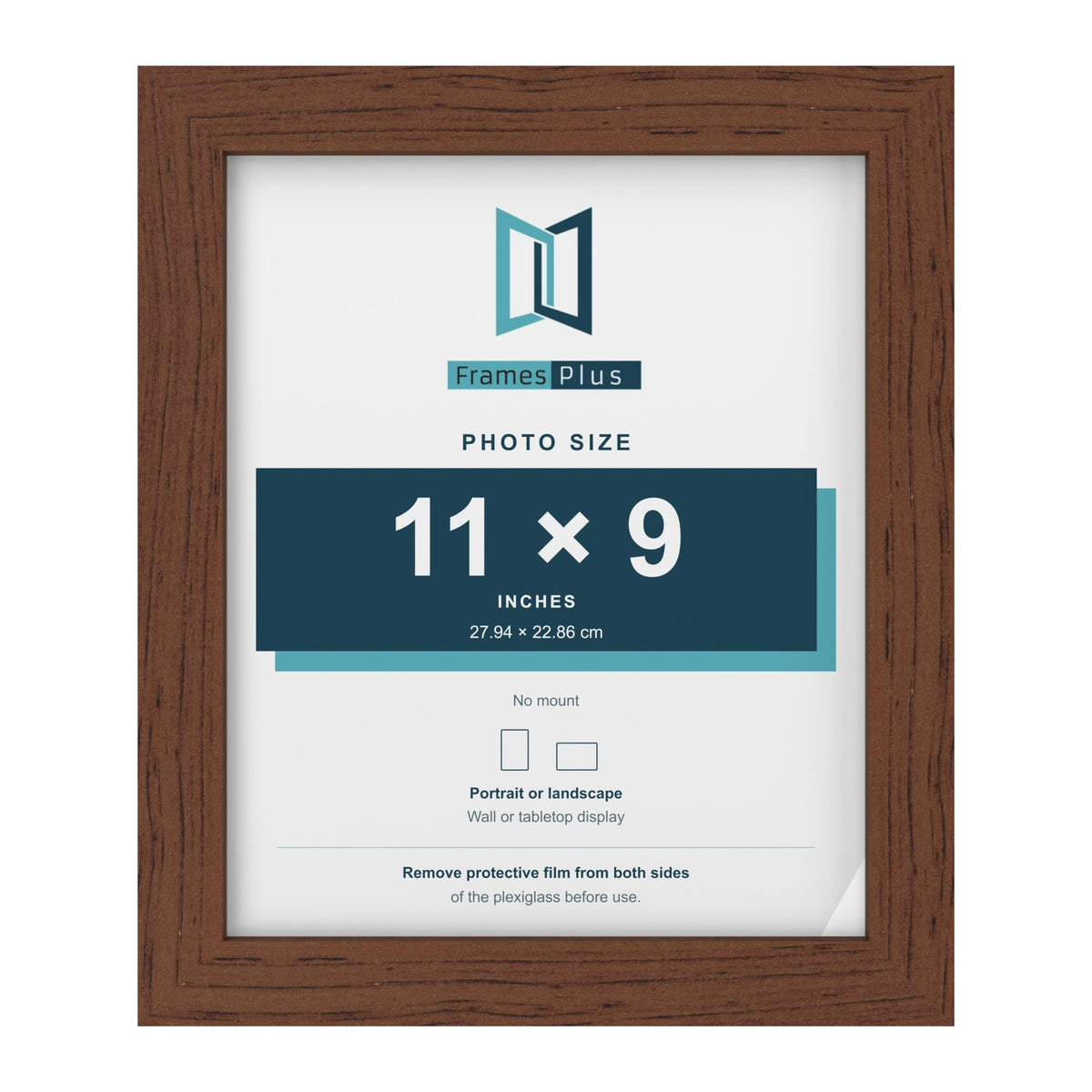 Walnut picture frame for a 11 x 9 inch photo