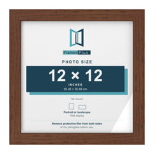 Walnut picture frame for a 12 x 12 inch photo