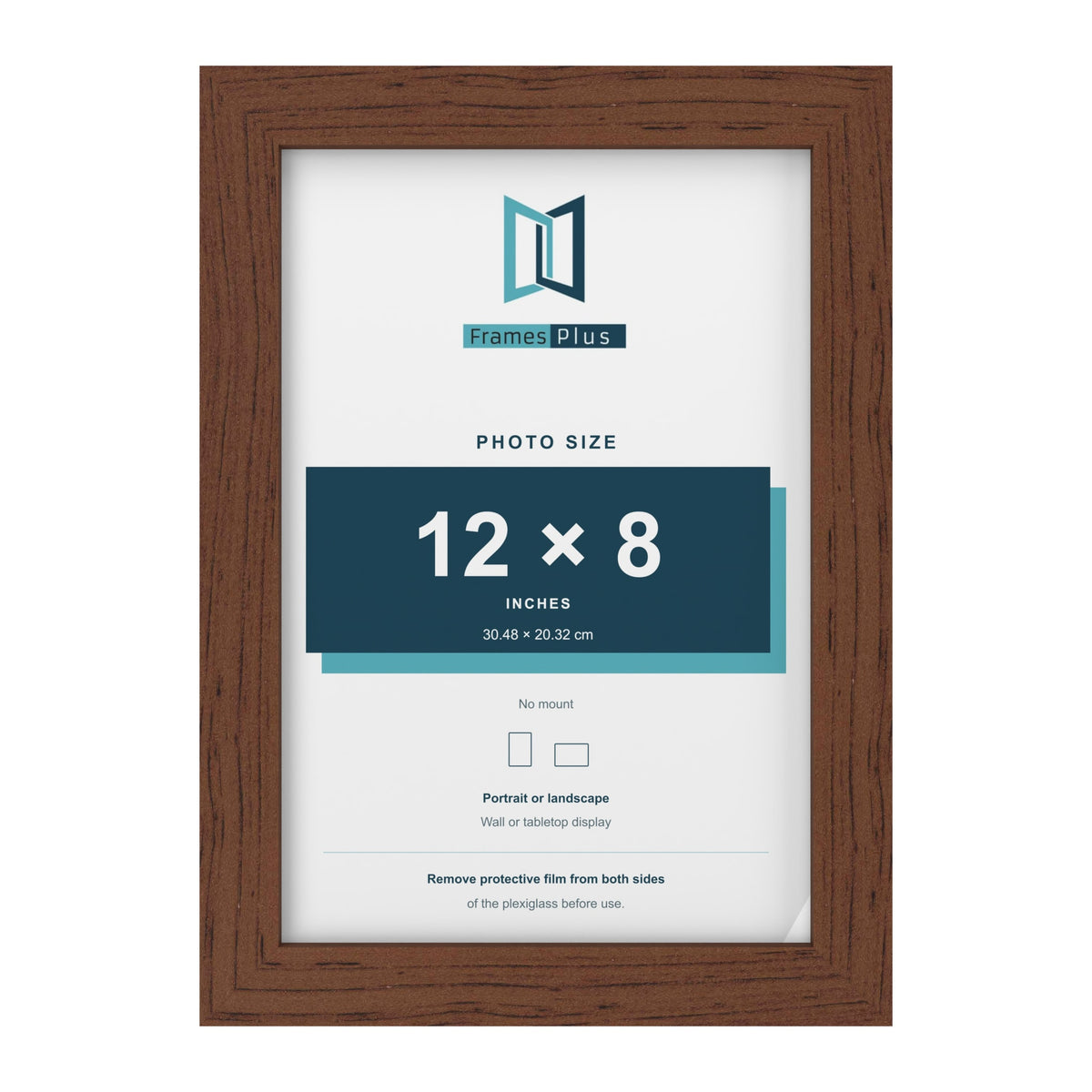 Walnut picture frame for a 12 x 8 inch photo