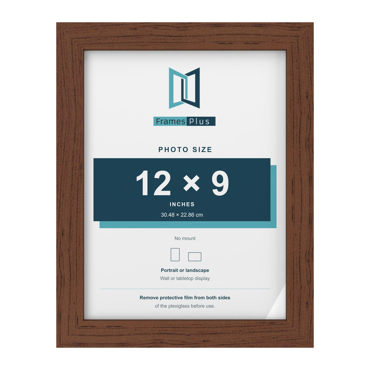 Walnut picture frame for a 12 x 9 inch photo
