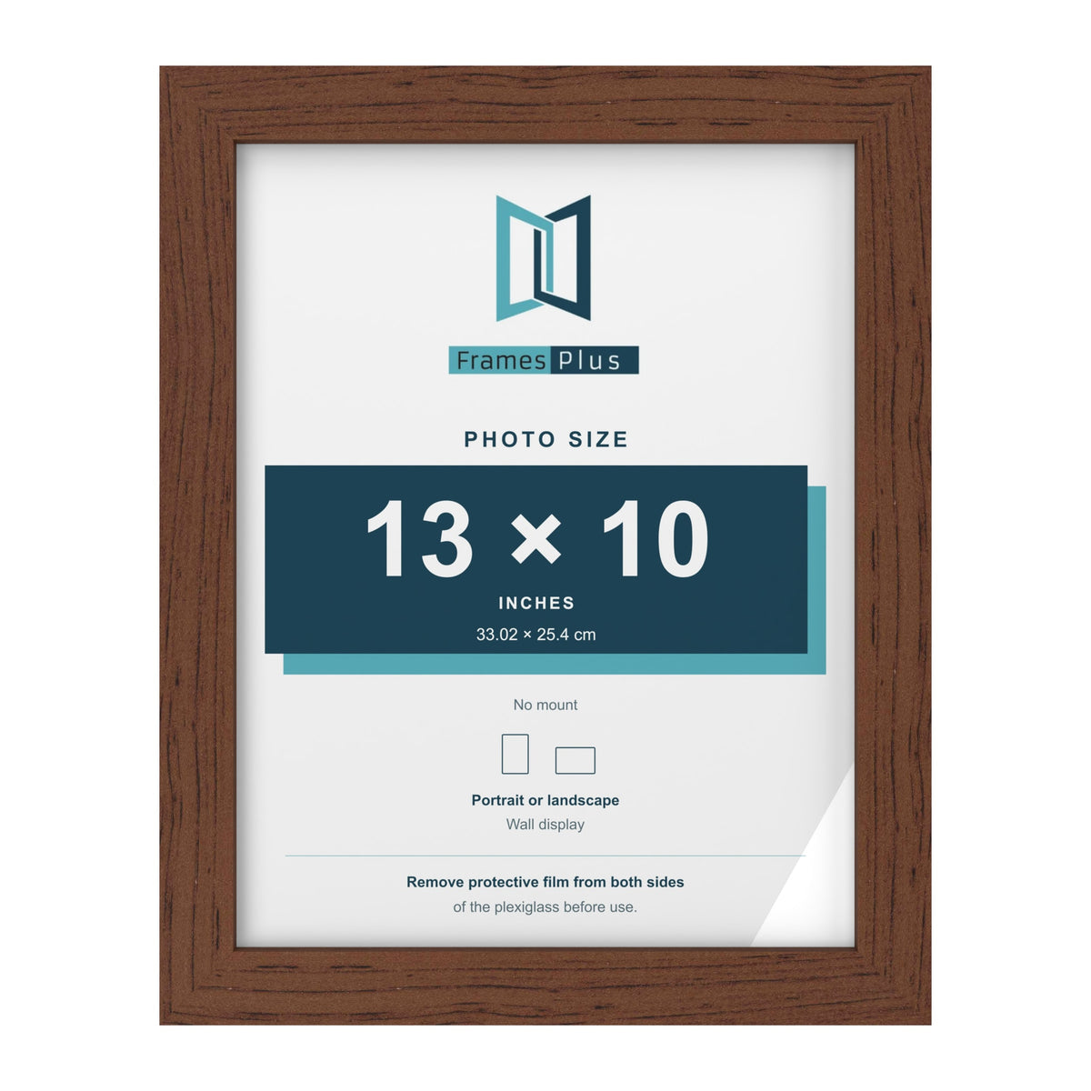 Walnut picture frame for a 13 x 10 inch photo