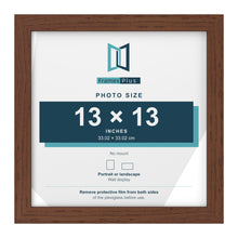 Walnut picture frame for a 13 x 13 inch photo