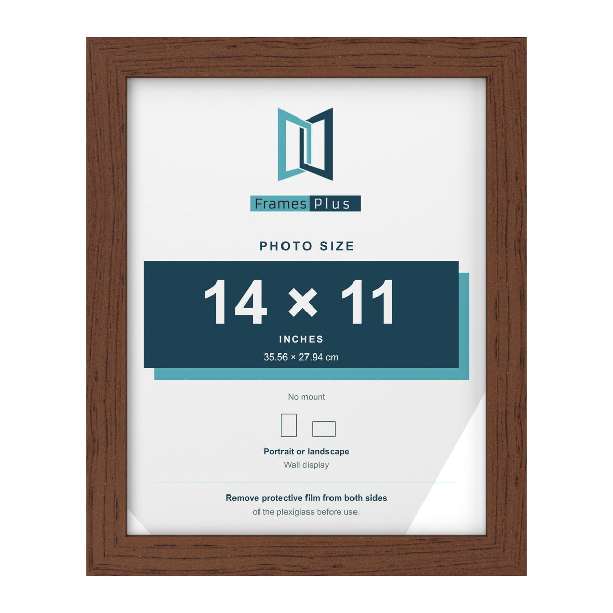Walnut picture frame for a 14 x 11 inch photo