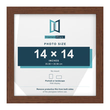 Walnut picture frame for a 14 x 14 inch photo