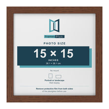 Walnut picture frame for a 15 x 15 inch photo
