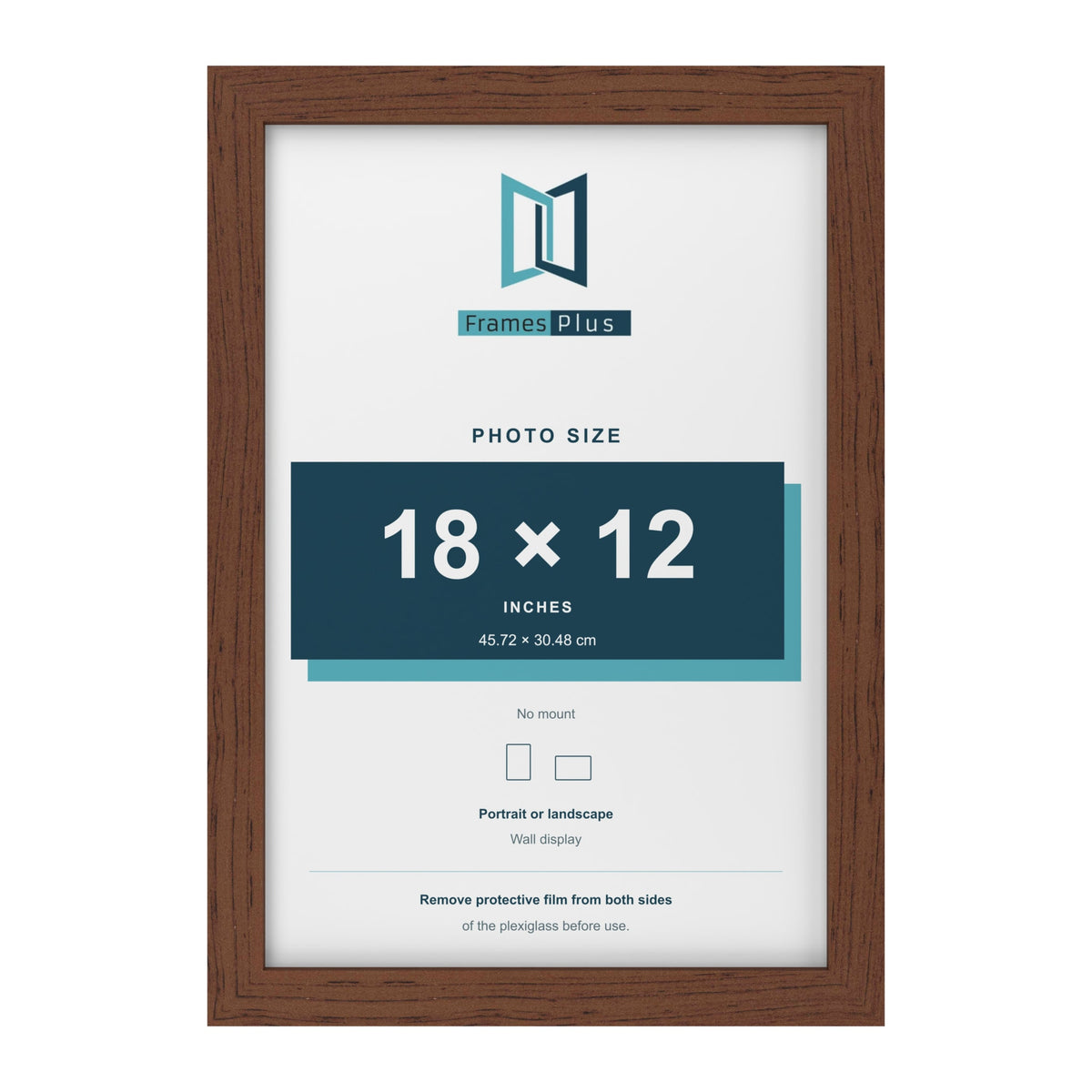 Walnut picture frame for a 18 x 12 inch photo