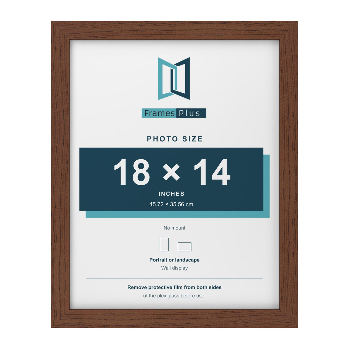 Walnut picture frame for a 18 x 14 inch photo