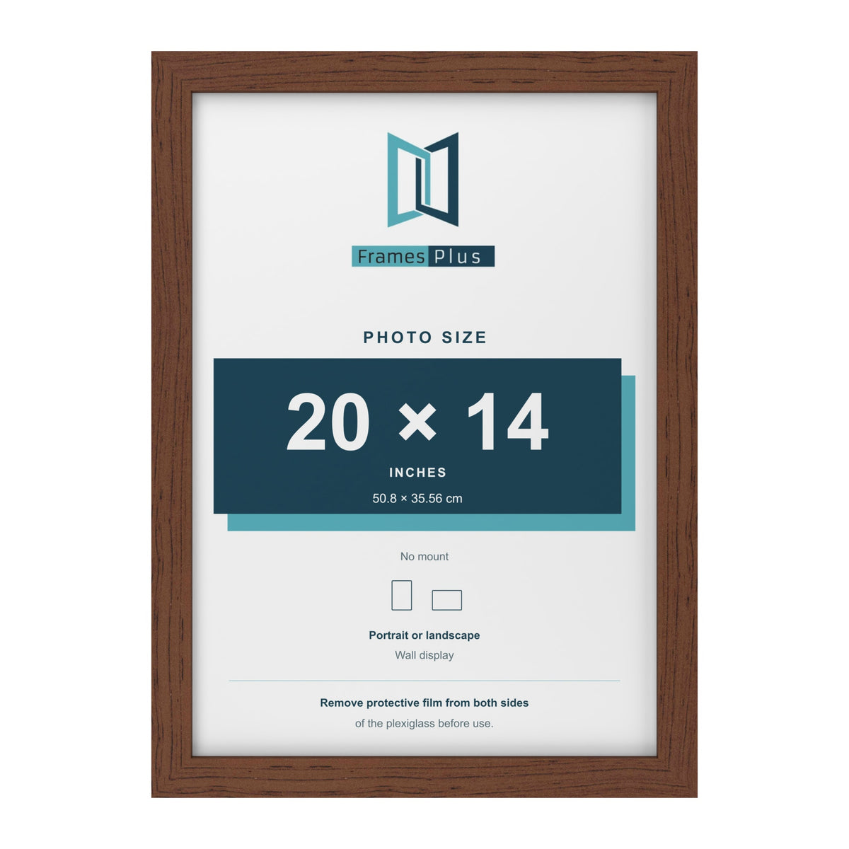 Walnut picture frame for a 20 x 14 inch photo