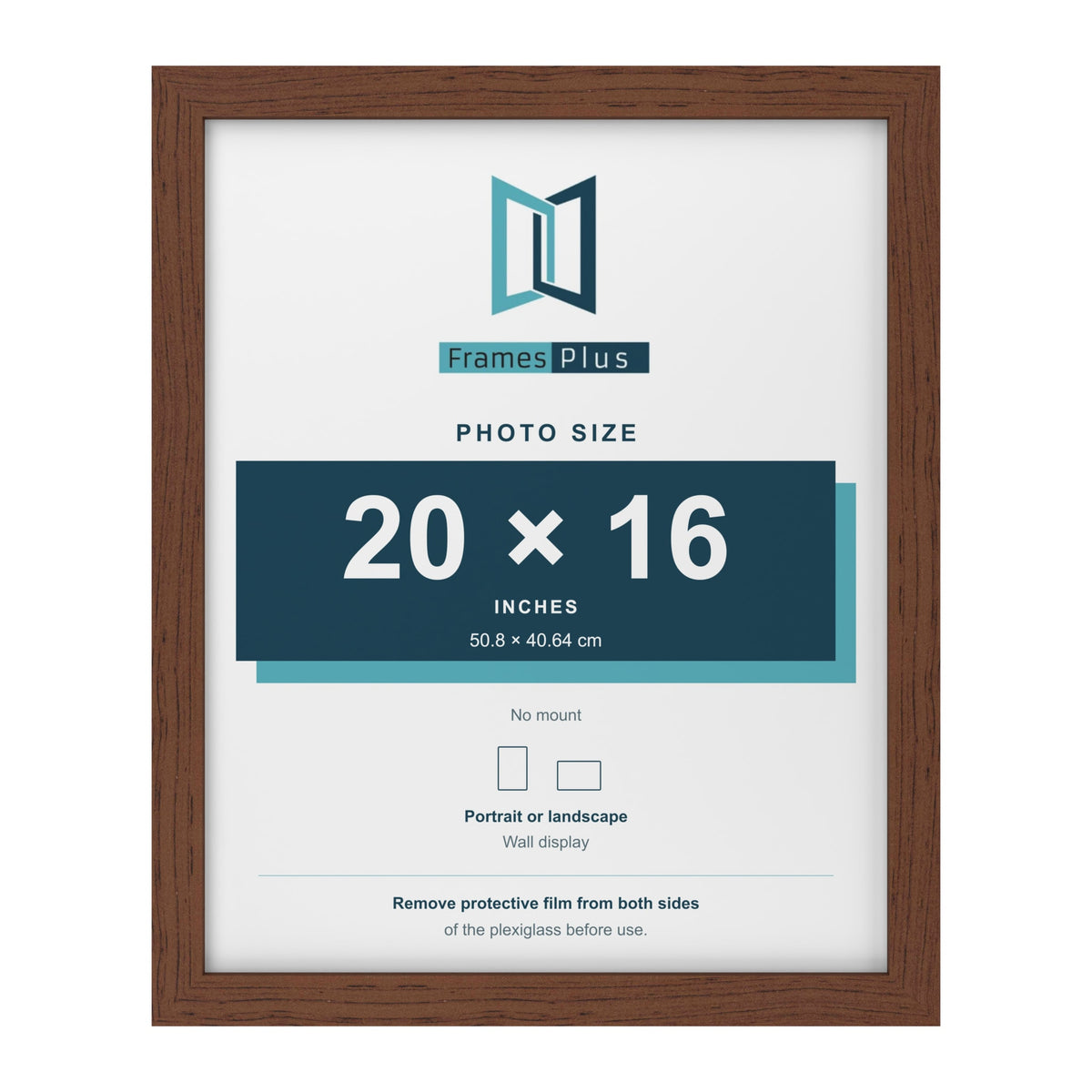 Walnut picture frame for a 20 x 16 inch photo