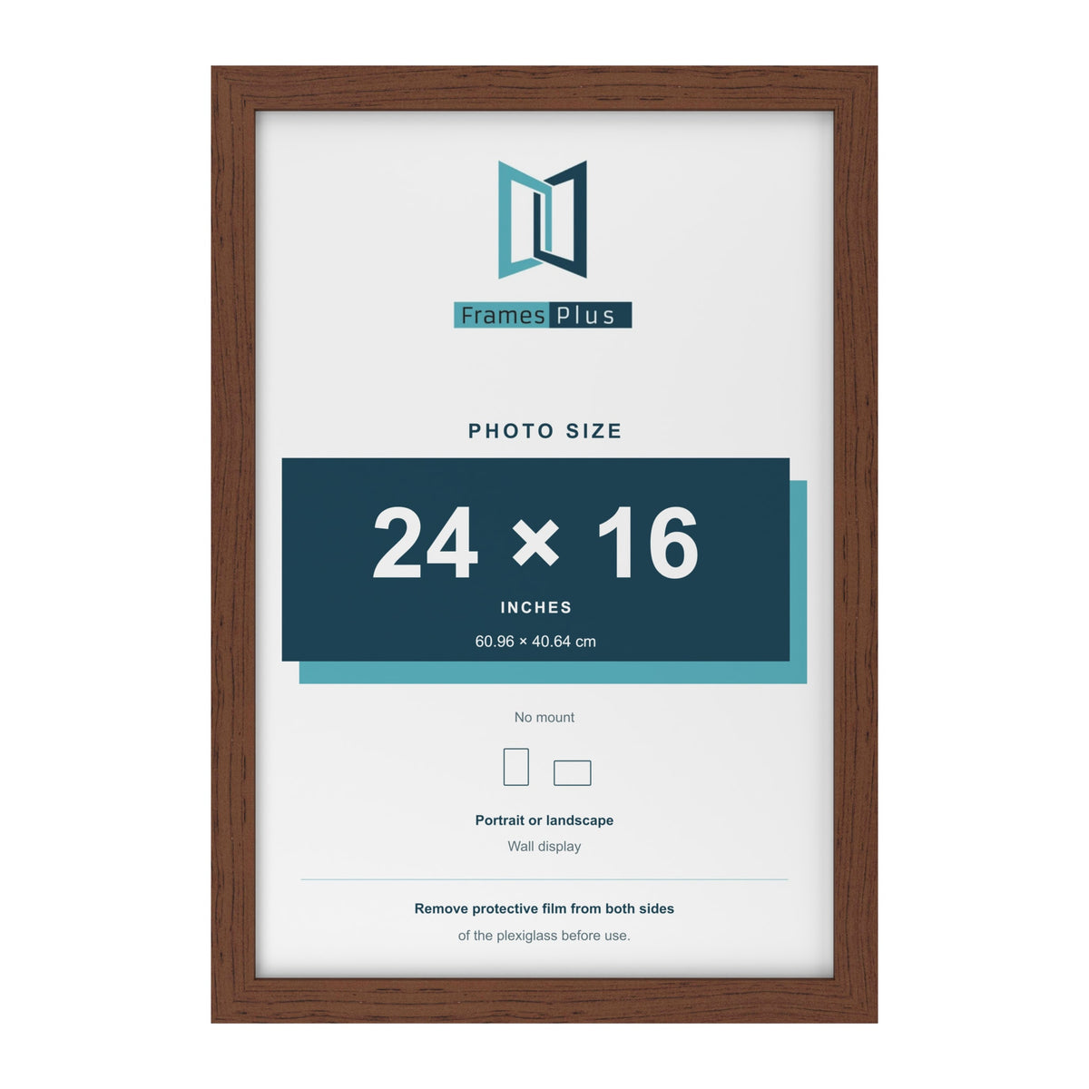 Walnut picture frame for a 24 x 16 inch photo