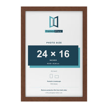 Walnut picture frame for a 24 x 16 inch photo
