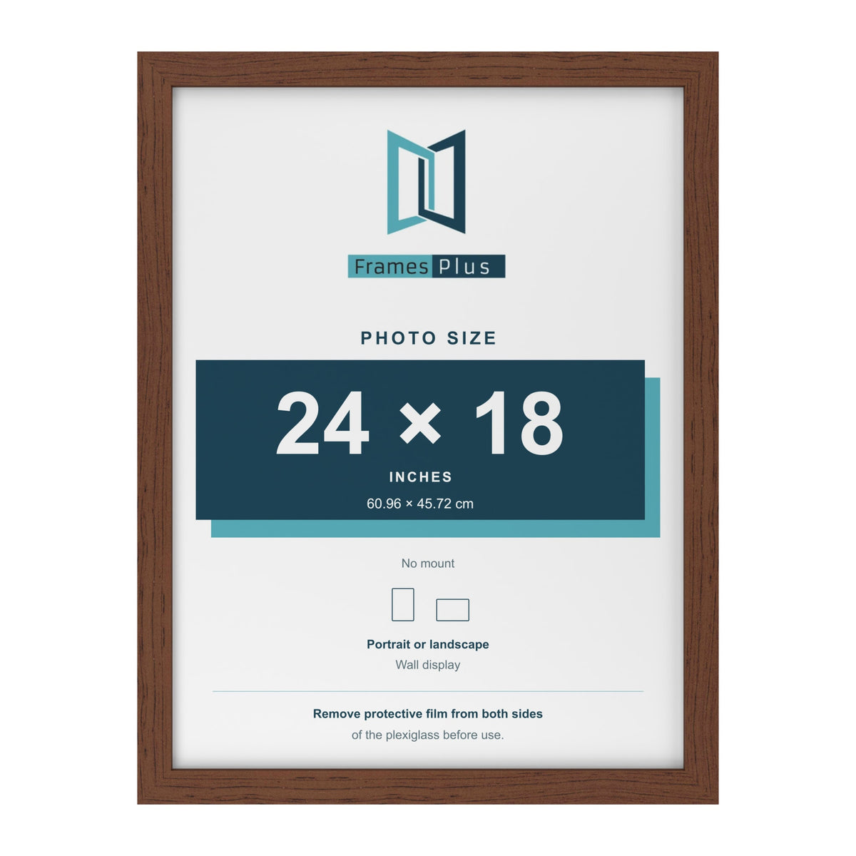 Walnut picture frame for a 24 x 18 inch photo