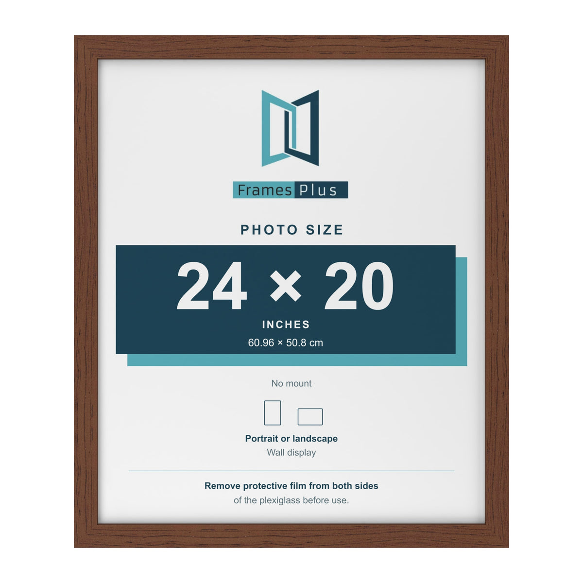 Walnut picture frame for a 24 x 20 inch photo