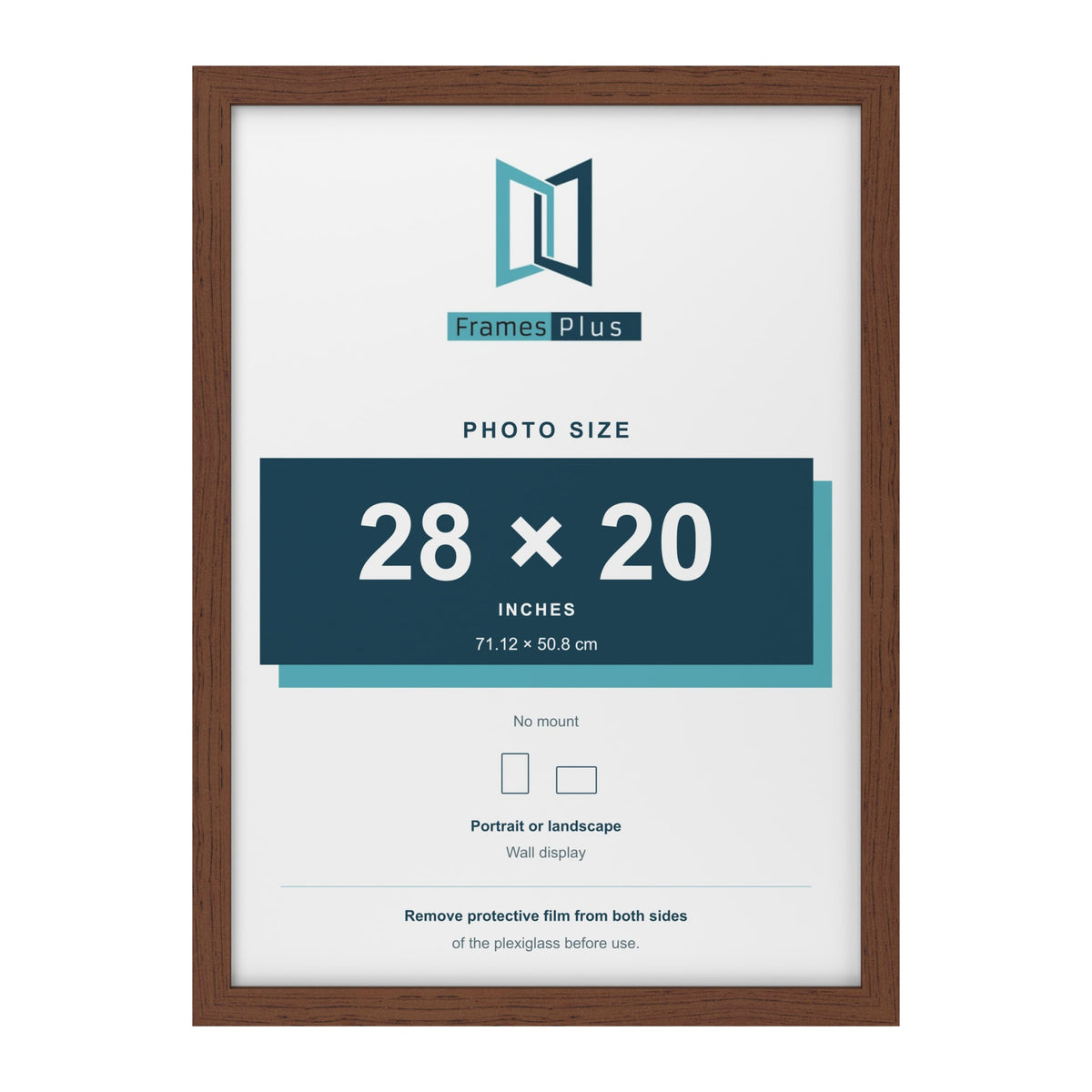 Walnut picture frame for a 28 x 20 inch photo