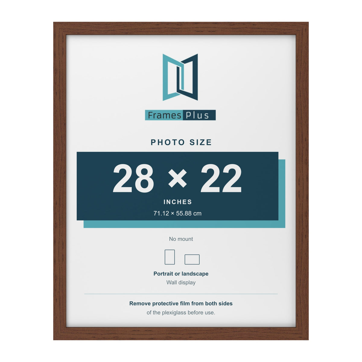 Walnut picture frame for a 28 x 22 inch photo