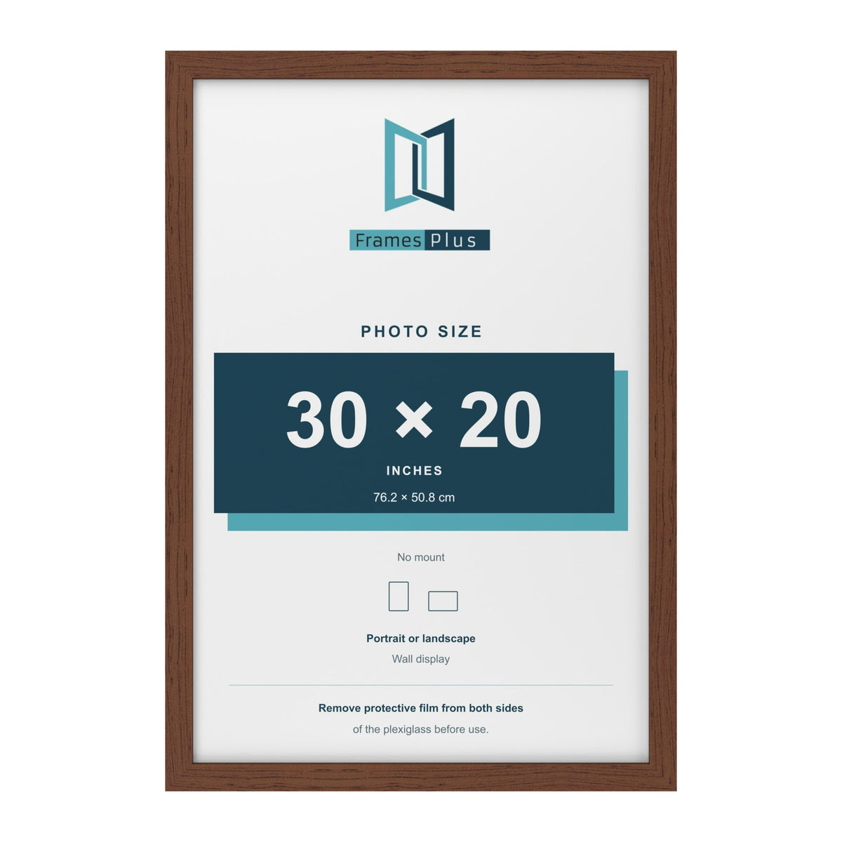 Walnut picture frame for a 30 x 20 inch photo