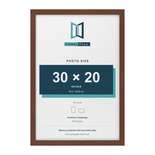Walnut picture frame for a 30 x 20 inch photo