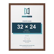 Walnut picture frame for a 32 x 24 inch photo