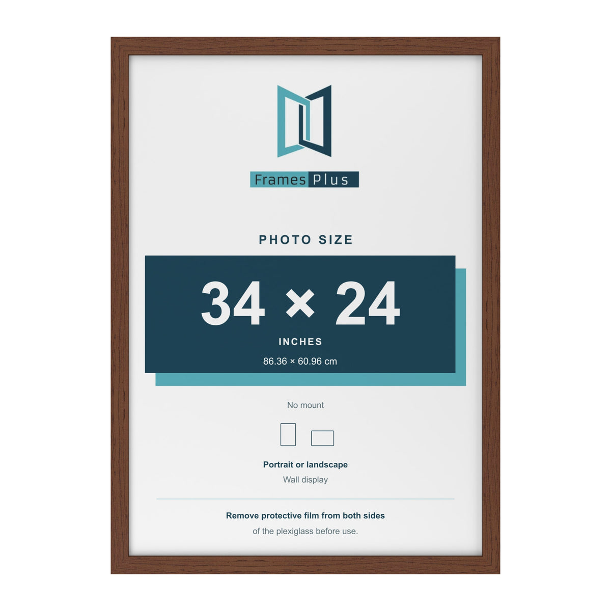 Walnut picture frame for a 34 x 24 inch photo