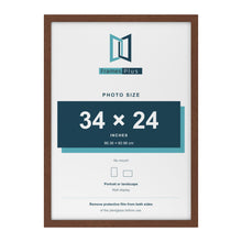 Walnut picture frame for a 34 x 24 inch photo