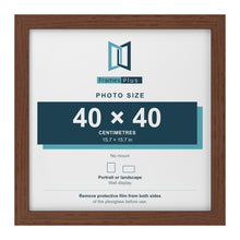 Walnut picture frame for a 40 x 40 cm photo