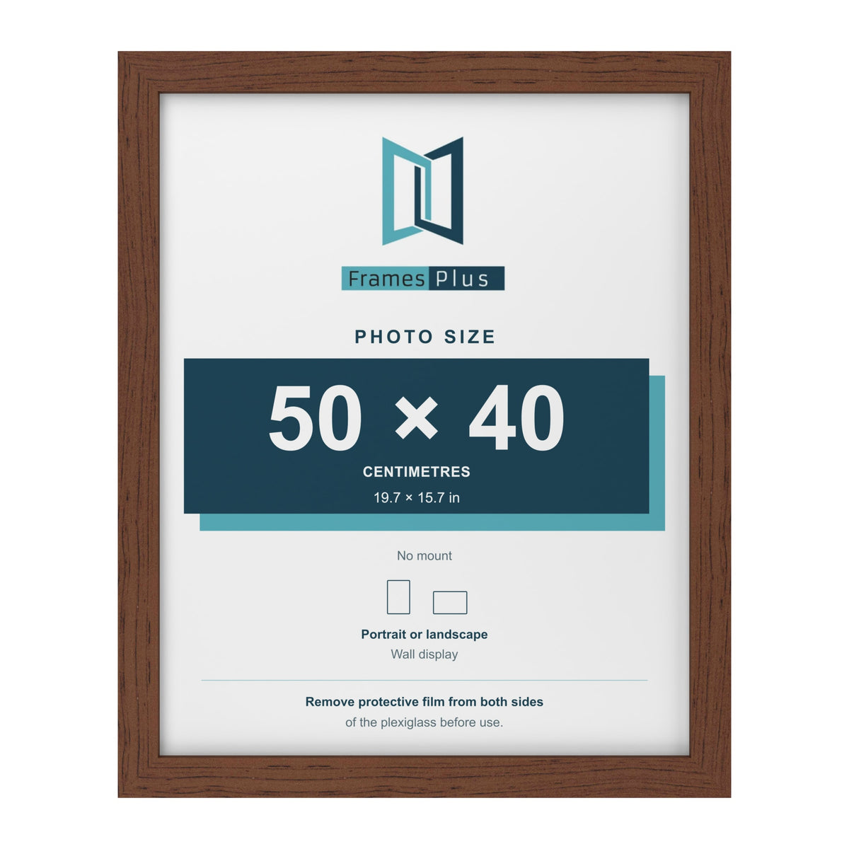 Walnut picture frame for a 50 x 40 cm photo