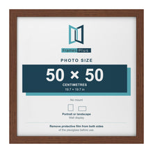 Walnut picture frame for a 50 x 50 cm photo