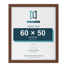 Walnut picture frame for a 60 x 50 cm photo