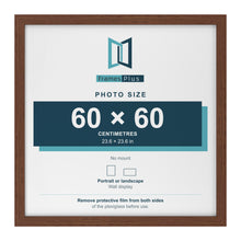 Walnut picture frame for a 60 x 60 cm photo