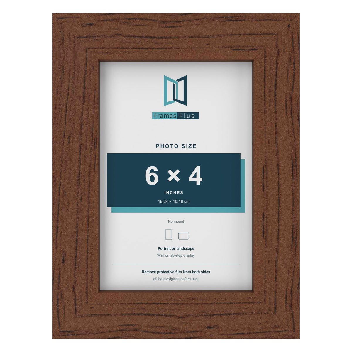Walnut picture frame for a 6 x 4 inch photo