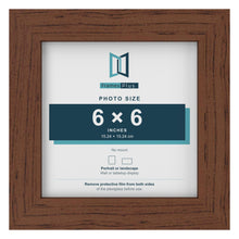 Walnut picture frame for a 6 x 6 inch photo