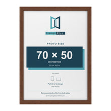 Walnut picture frame for a 70 x 50 cm photo