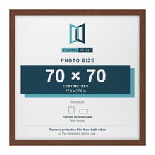 Walnut picture frame for a 70 x 70 cm photo