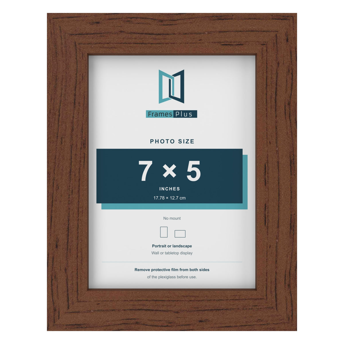 Walnut picture frame for a 7 x 5 inch photo