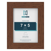 Walnut picture frame for a 7 x 5 inch photo