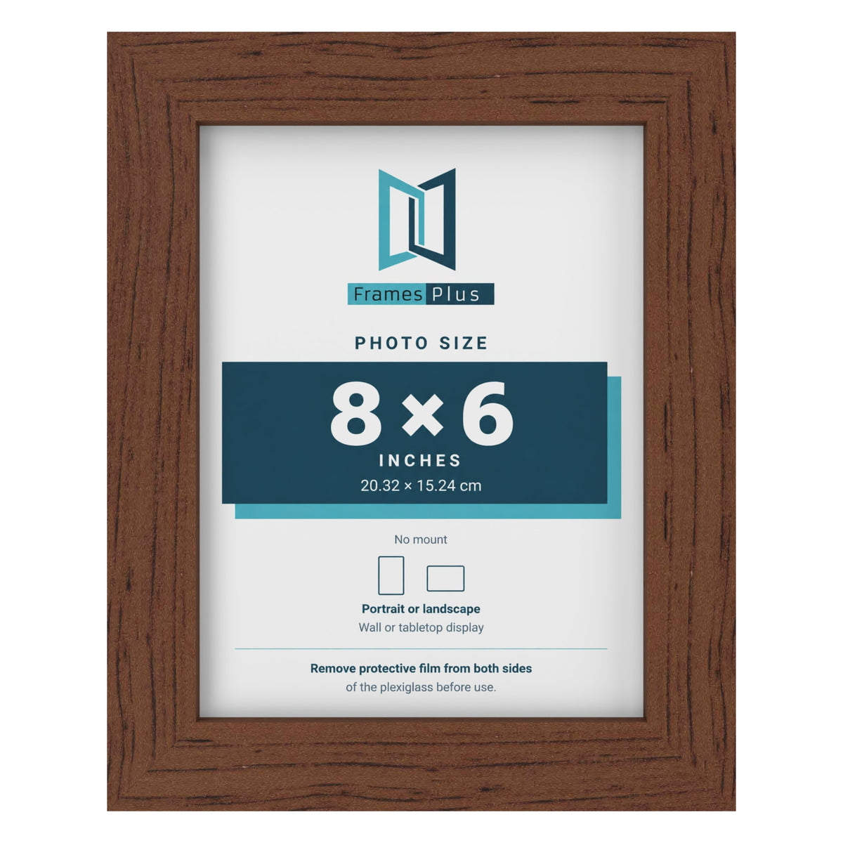 Walnut picture frame for a 8 x 6 inch photo