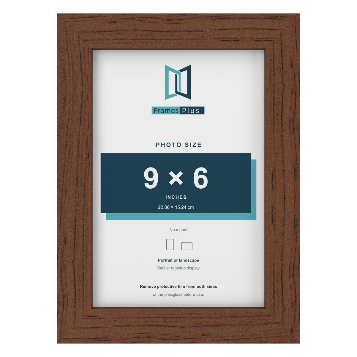 Walnut picture frame for a 9 x 6 inch photo