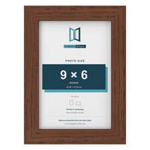 Walnut picture frame for a 9 x 6 inch photo