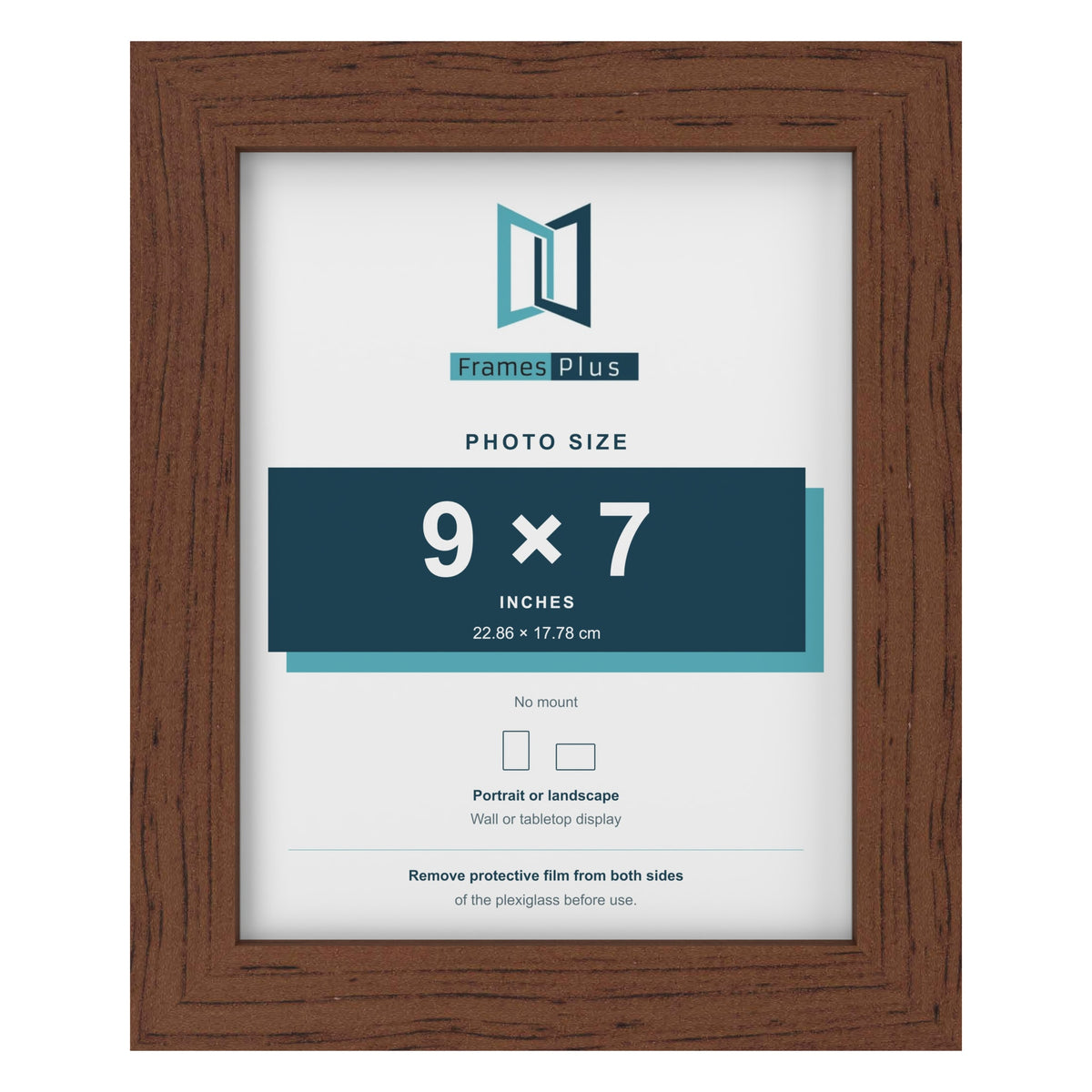 Walnut picture frame for a 9 x 7 inch photo
