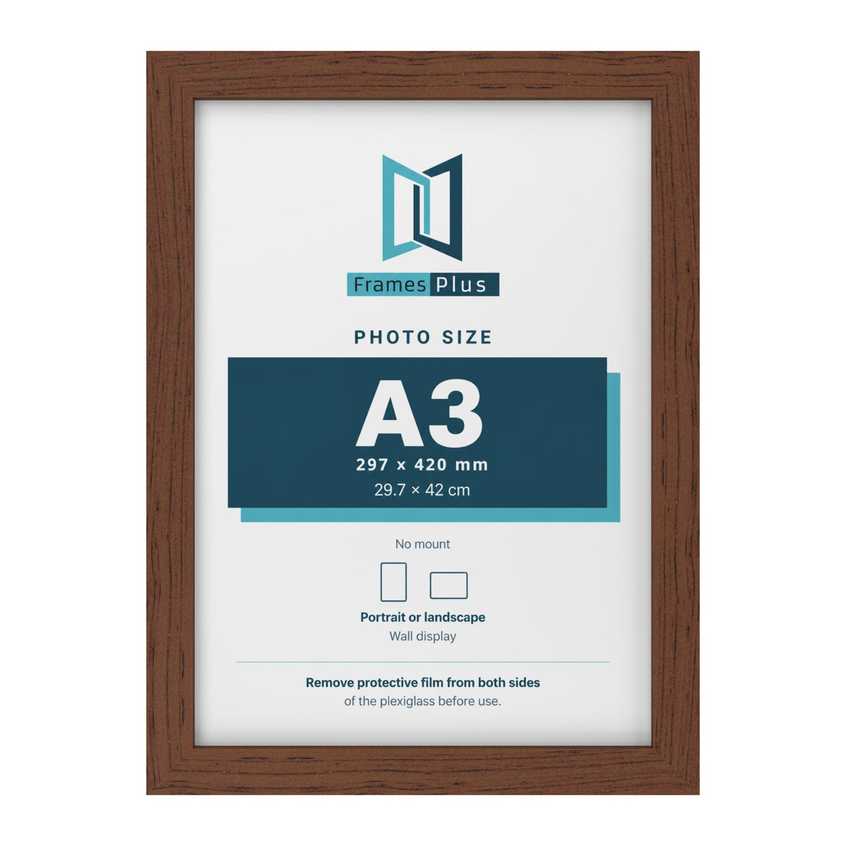 Walnut picture frame for an A3 photo