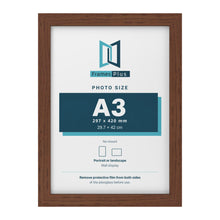 Walnut picture frame for an A3 photo