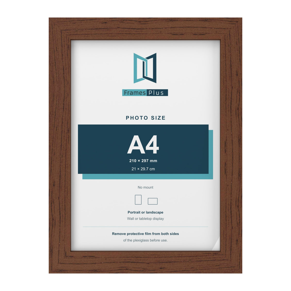 Walnut picture frame for an A4 photo