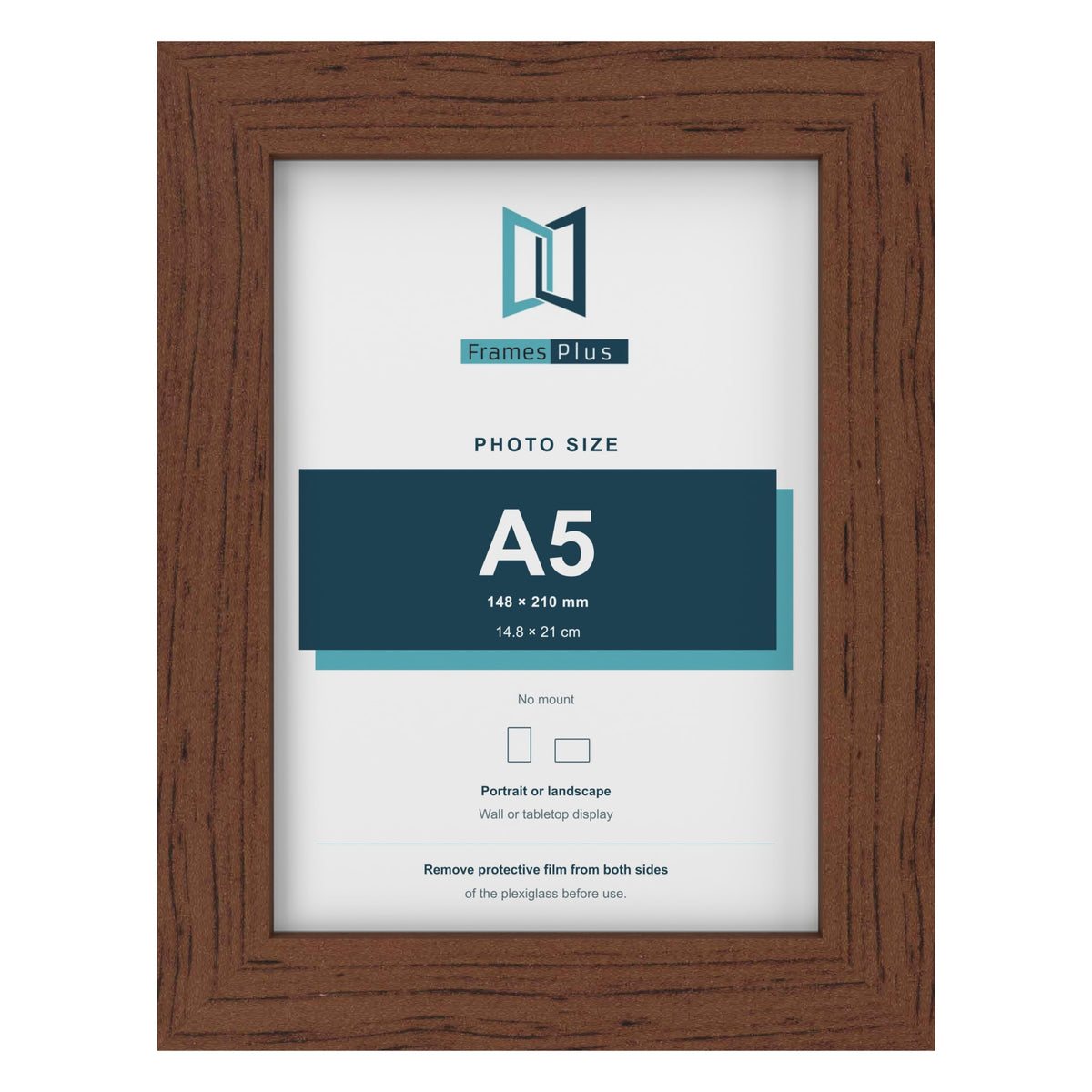 Walnut picture frame for an A5 photo