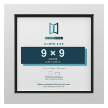 White 10 x 10 inch picture frame with a black mount for a 9 x 9 inch photo